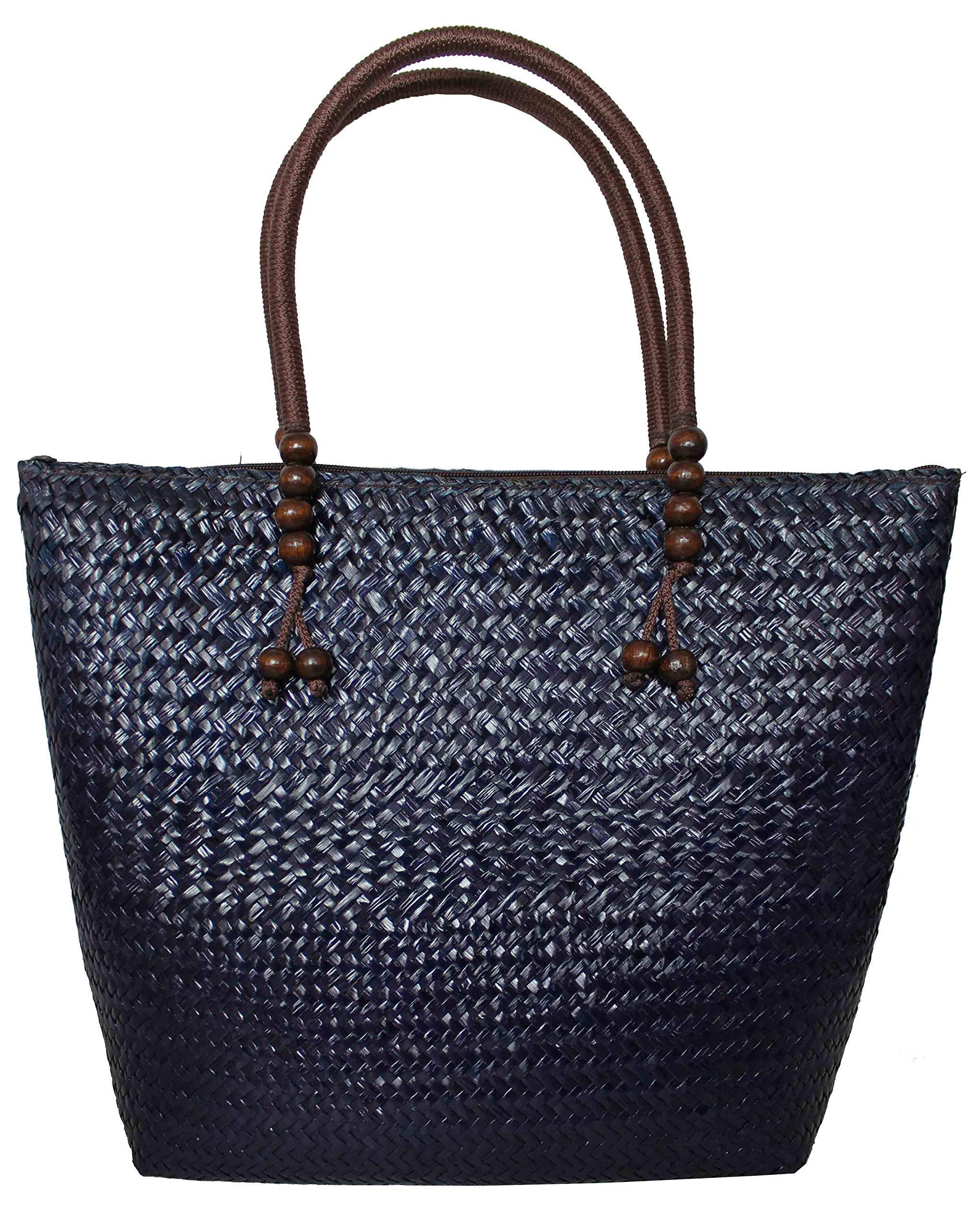 Sac à paille sac à main cabas shopping grand format 48 cm pour femme sac de plage été