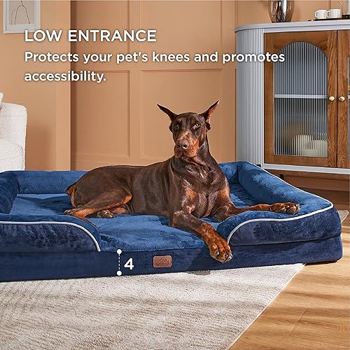 Vista 264 de Bedsure - Cama ortopédica mediana para perros, sofá cama impermeable para perros medianos, espuma de soporte con funda extraíble y lavable, forro
