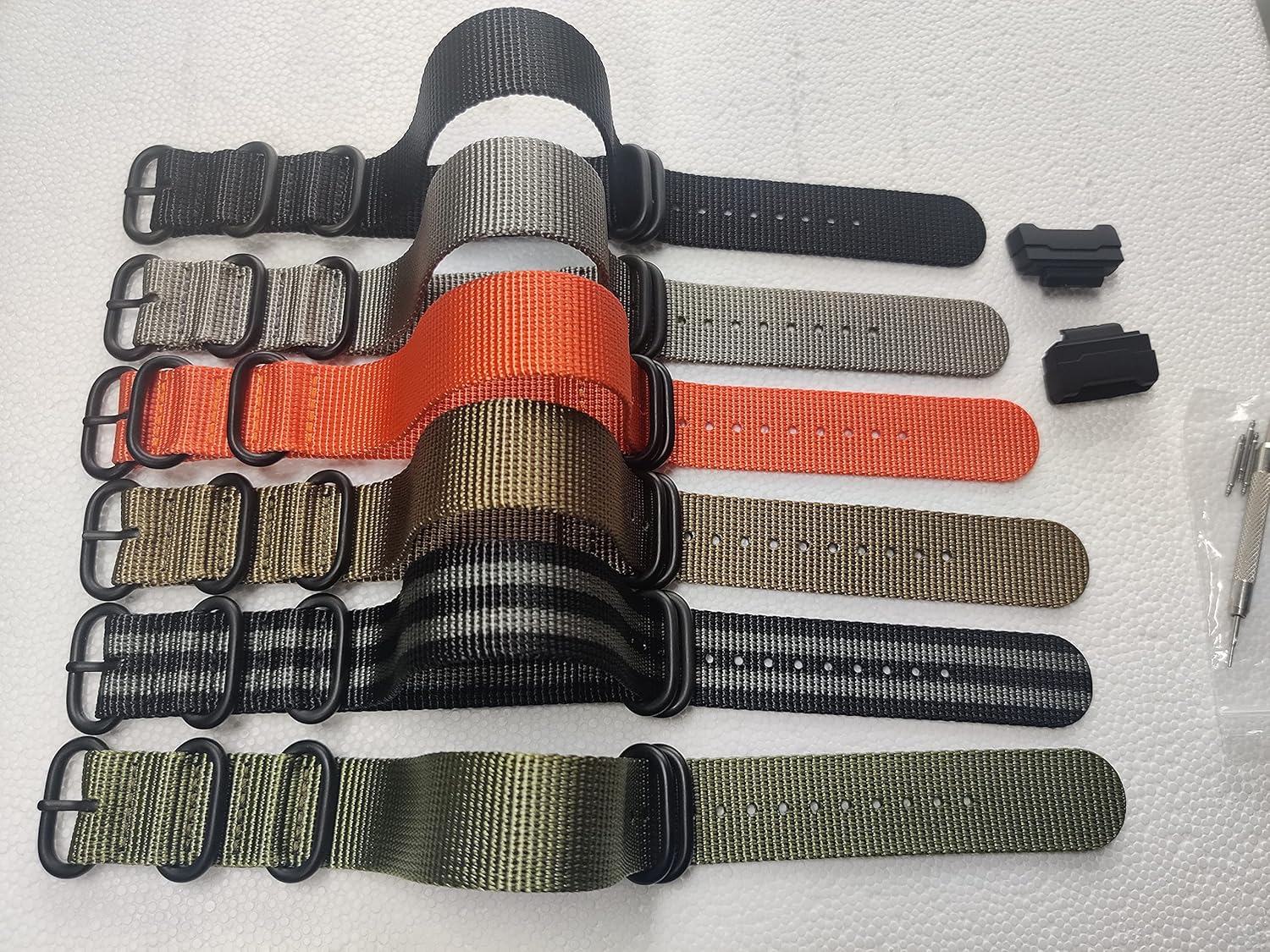 Lijinlan Strap Compatible with Casio G-Shock, Men Nylon Replacement Watch Band for G-Shock DW5600/GWM5610/DW6900/DW9052/GW100/GA100/GD120/GA400