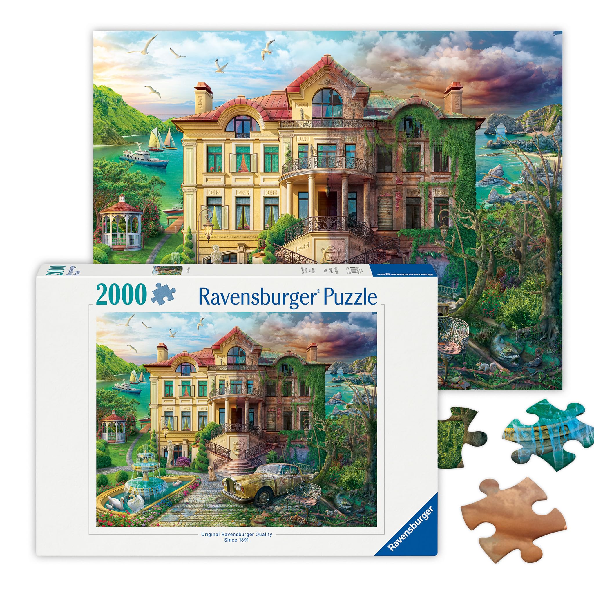RavensburgerCove Manor Echoes 2000 Piece Jigsaw Puzzle for Adults - 17464 - Every Piece is Unique, Softclick Technology Means Pieces Fit Together Perfectly, Multicolor, 38.5 x 29.5 inches