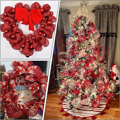 Miniatura 5 de DIMUGE Deco Mesh de 10 pulgadas x 30 pies, tela de malla metálica azul, cinta patriótica, cinta de malla para decoración de Navidad, coronas, hogar,