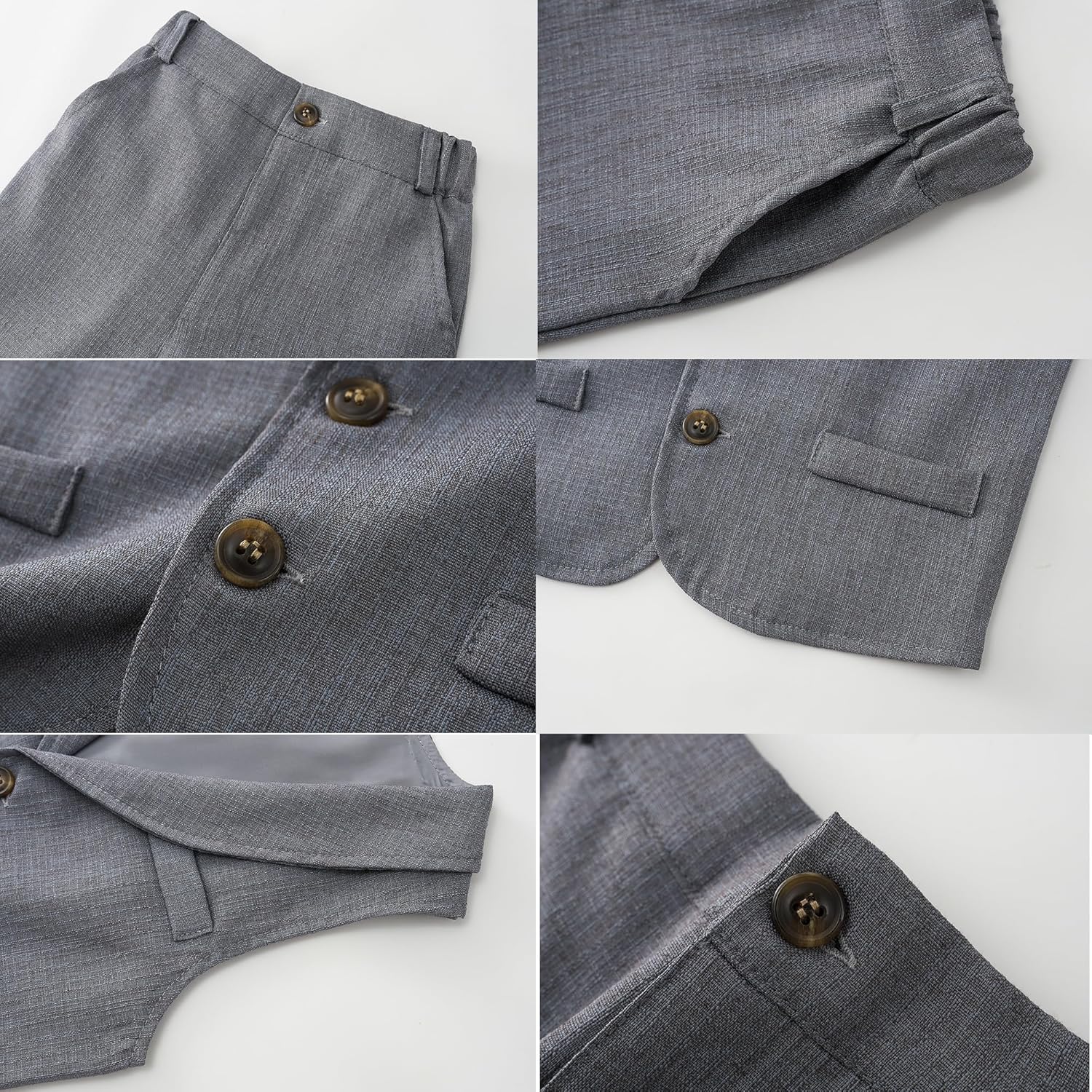 Kimocat Baby Boys Gentleman Bowtie Formal Outfit Suits Tuxedo Vest Wedding Party Suit - Image 4