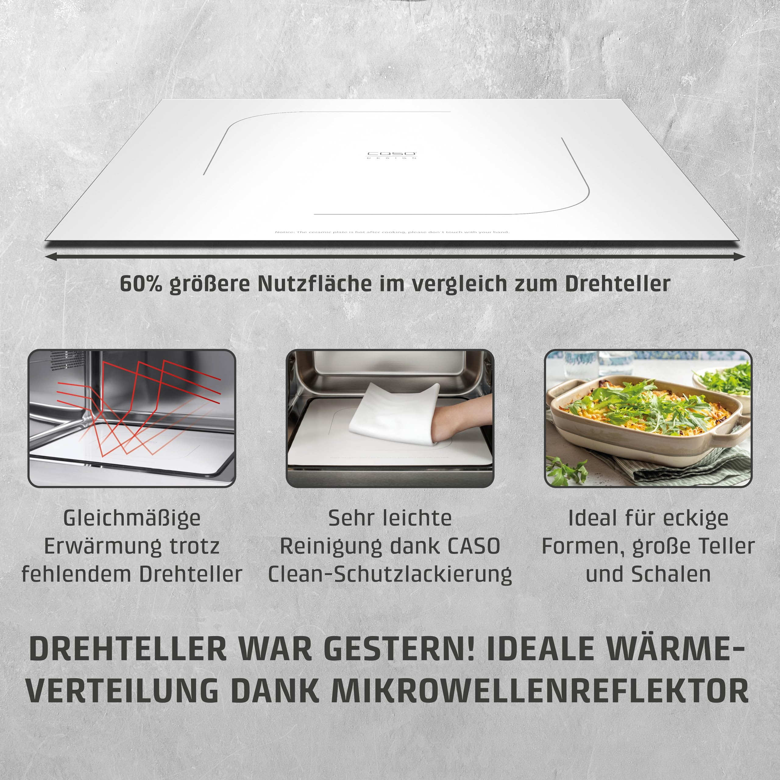 CASO MG20 Ceramic menu 2-in-1 Mikrowelle mit Grill 800 W 1000 W 20 L Edelstahl