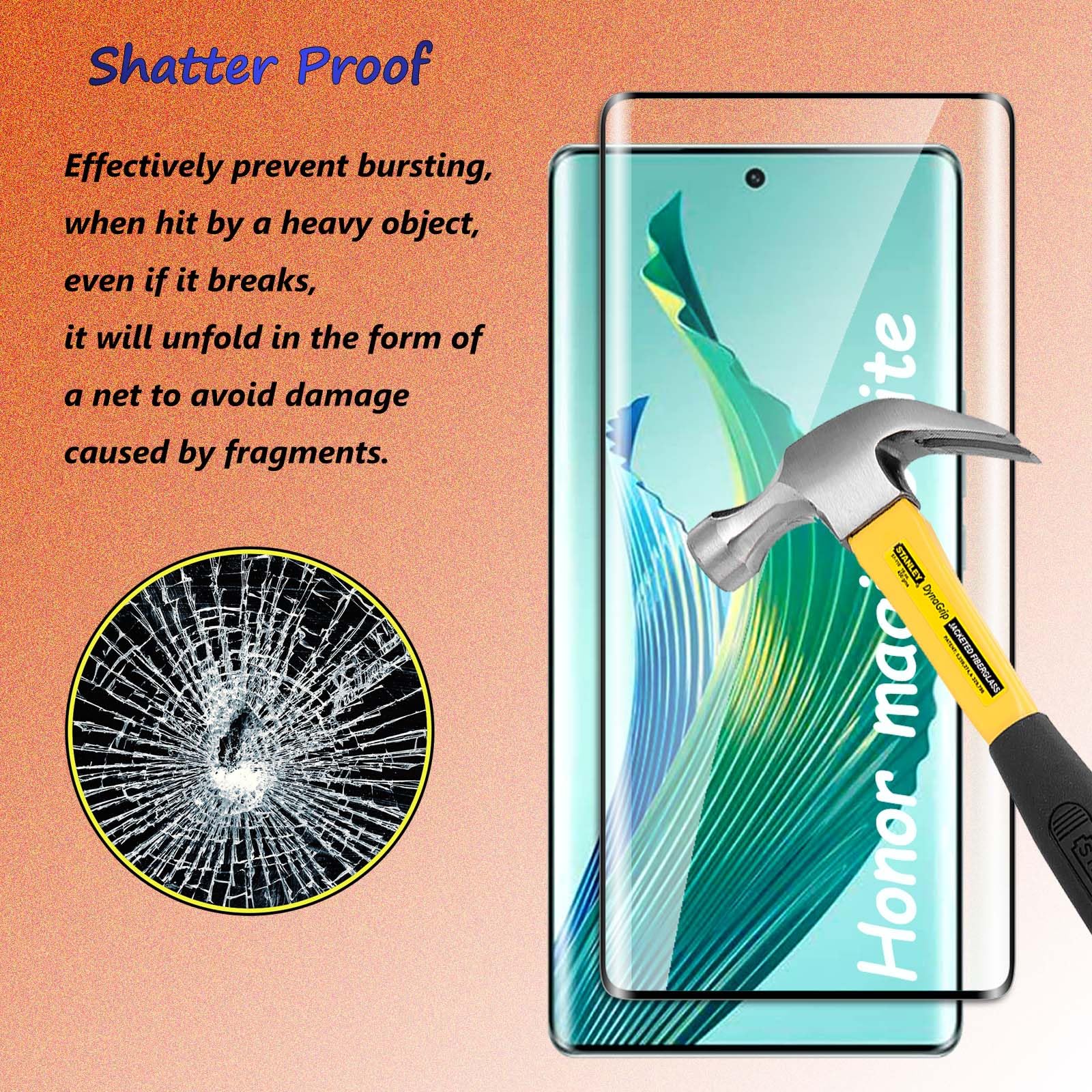 Protection écran Verre Trempé 9H + Film Caméra Pour Honor Magic V5 | Pack 2+2 Pièces Sans Bulles