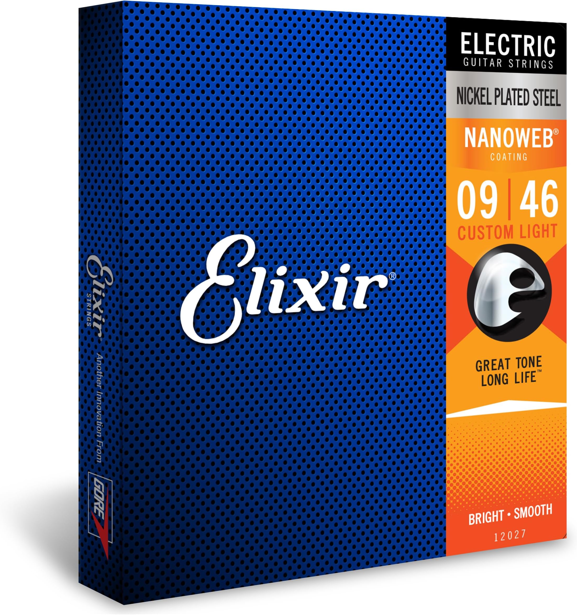 Elixir Strings Electric Guitar Strings w NANOWEB Coating, Custom Light ...