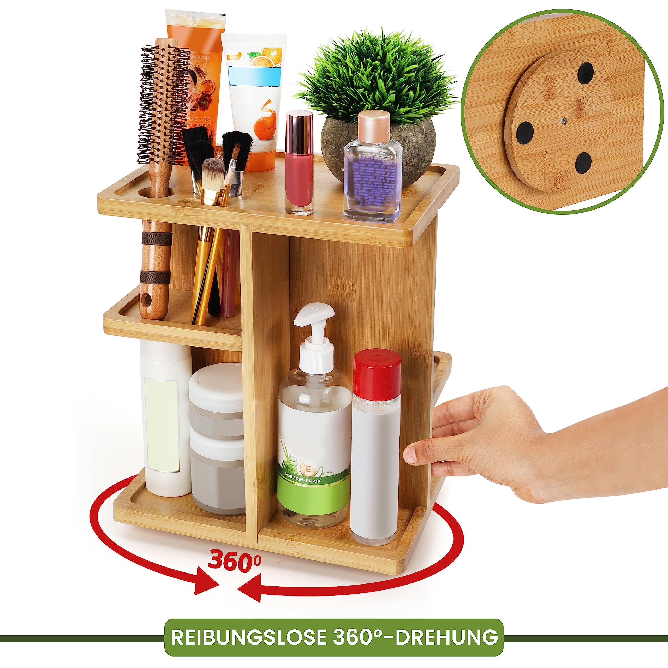 HUIBOHOU Drehbarer Make-up-Organizer – 7 Ebenen, Transparent, 360° Drehbar, Große Kapazität
