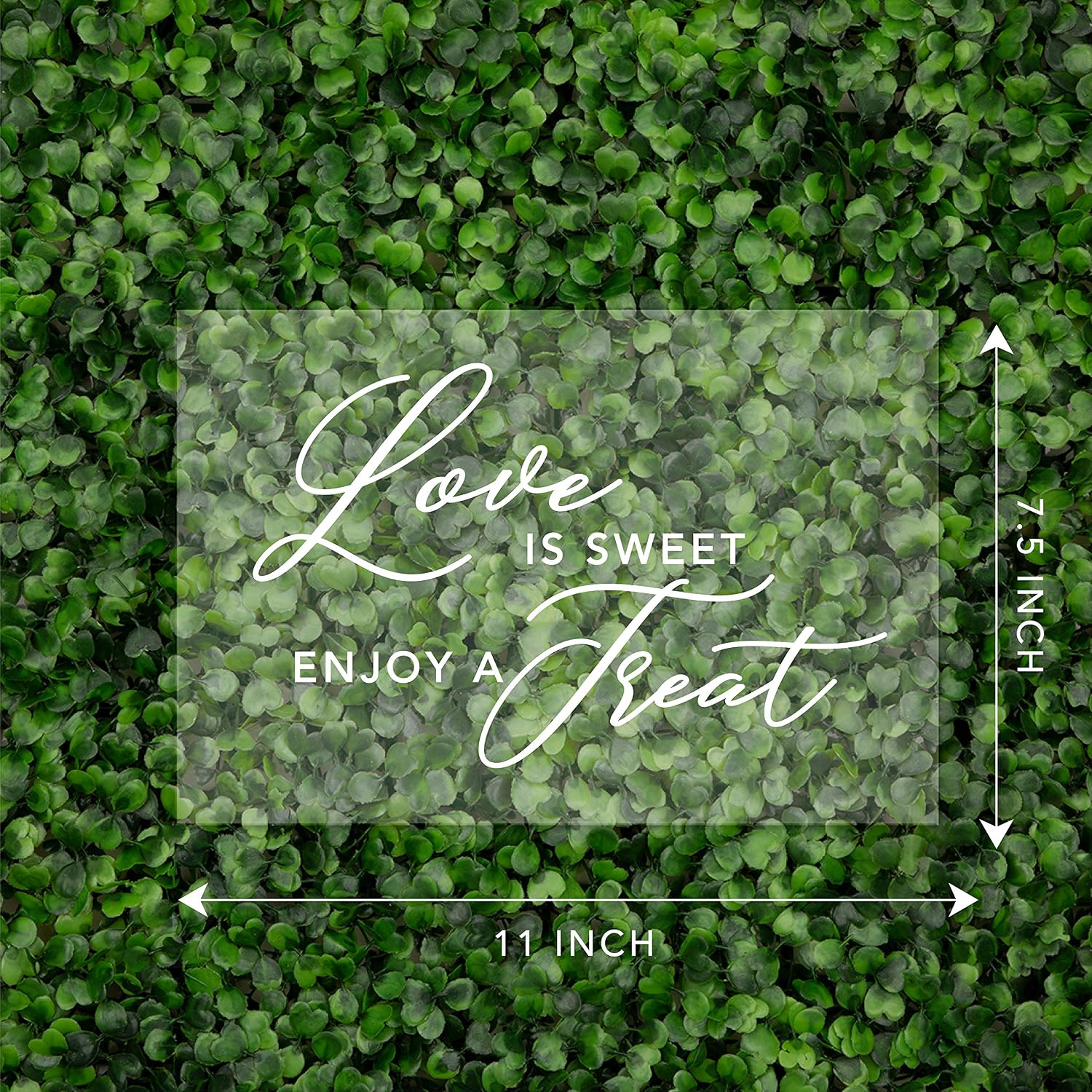 Andaz Press Love Is Sweet, Enjoy A Treat Acrylic Sign, Stand Included, 7.5 x 11 Inch, Wedding, Dessert Candy Bar Table, Bridal Shower, Bachelorette, Engagement, Anniversary, Backdrop