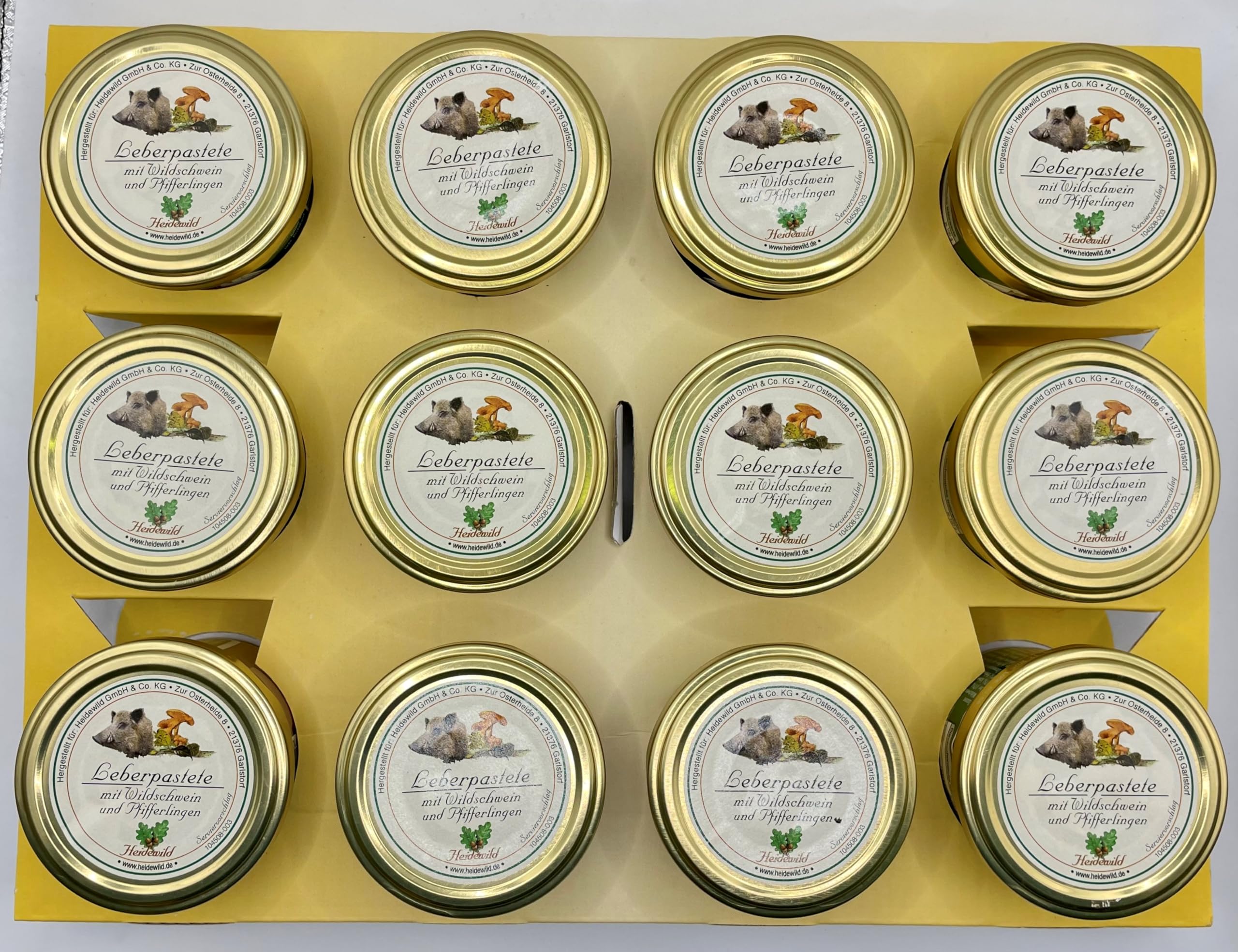 12er Tray Leberpastete mit Wildschwein und Pfifferlingen 100g Glas