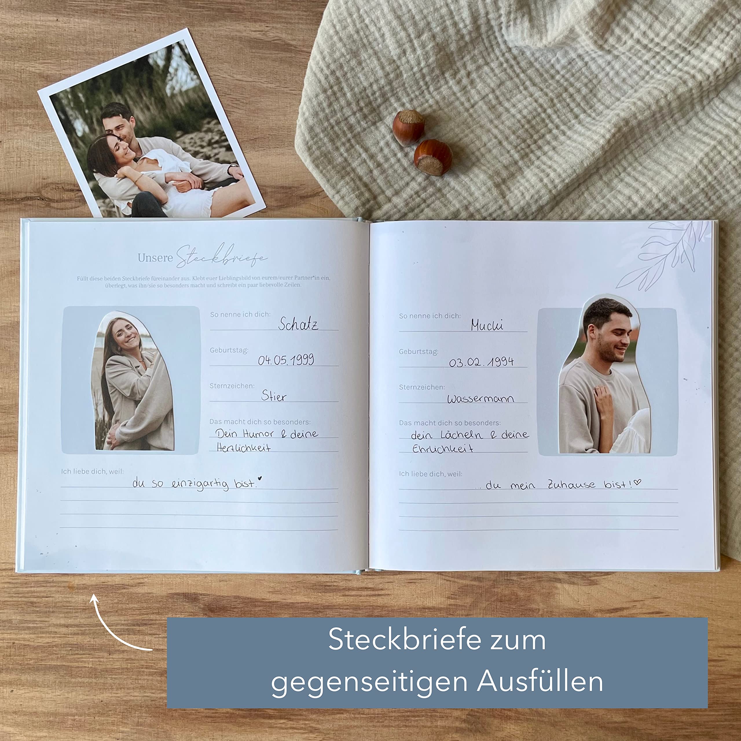 KIND OF HAZEL® Buch für Paare "Always & Forever" I Stilvolles Pärchen Buch zum Ausfüllen & Verschenken I Paar Geschenk für Sie und Ihn zum Valentinstag, Jahrestag, etc. | Erinnerungsbuch für Paare