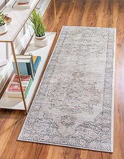 Rugs.com Oregon Collection Rug â€“ 6 Ft Runner Ivory Low-Pile Rug Perfect for Hallways, Entryways