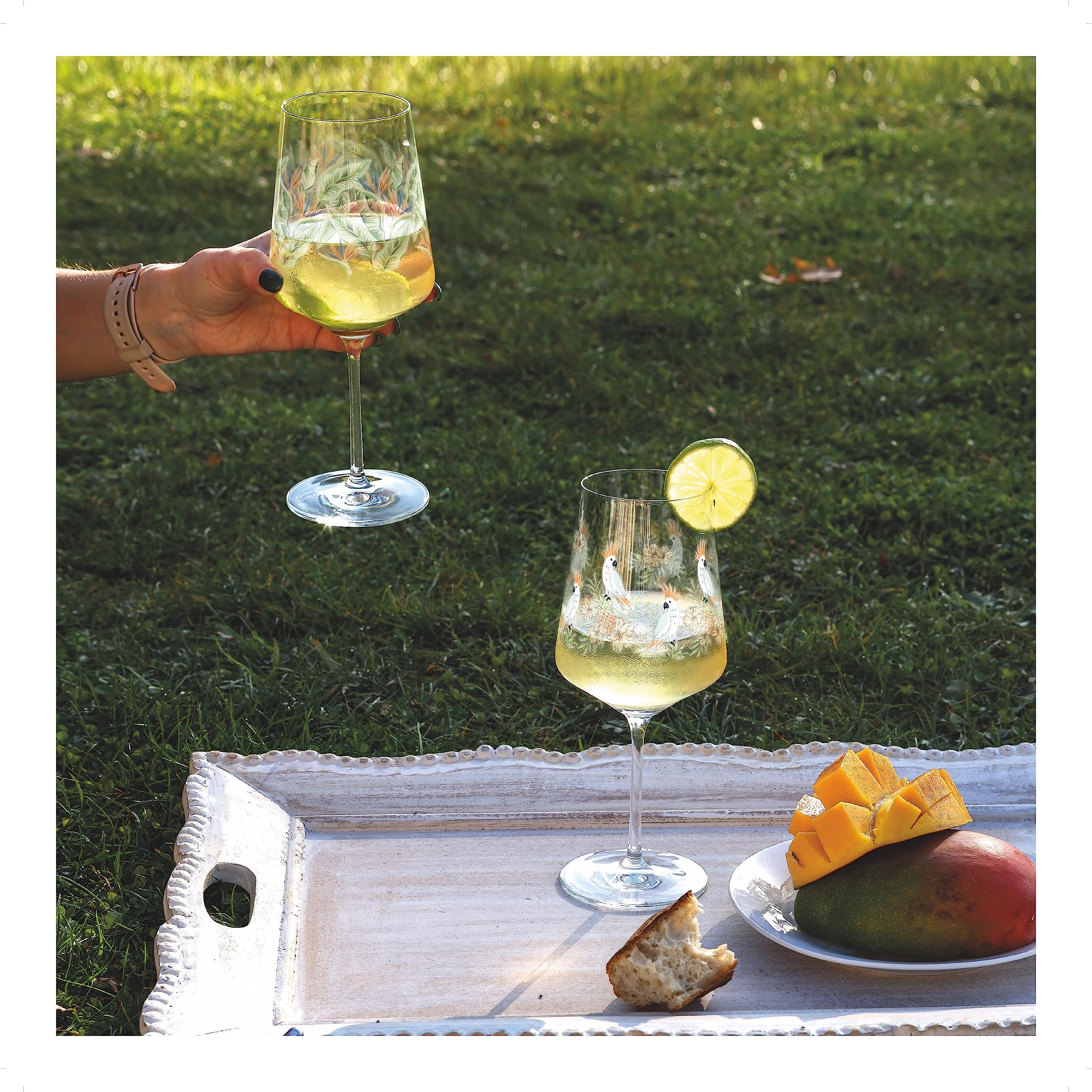 RITZENHOFF 6211001 zestaw 2 słoików na aperitif, 500 ml, seria letnia rosa - styl kwiatowy, wielokolorowe - Made in Germany