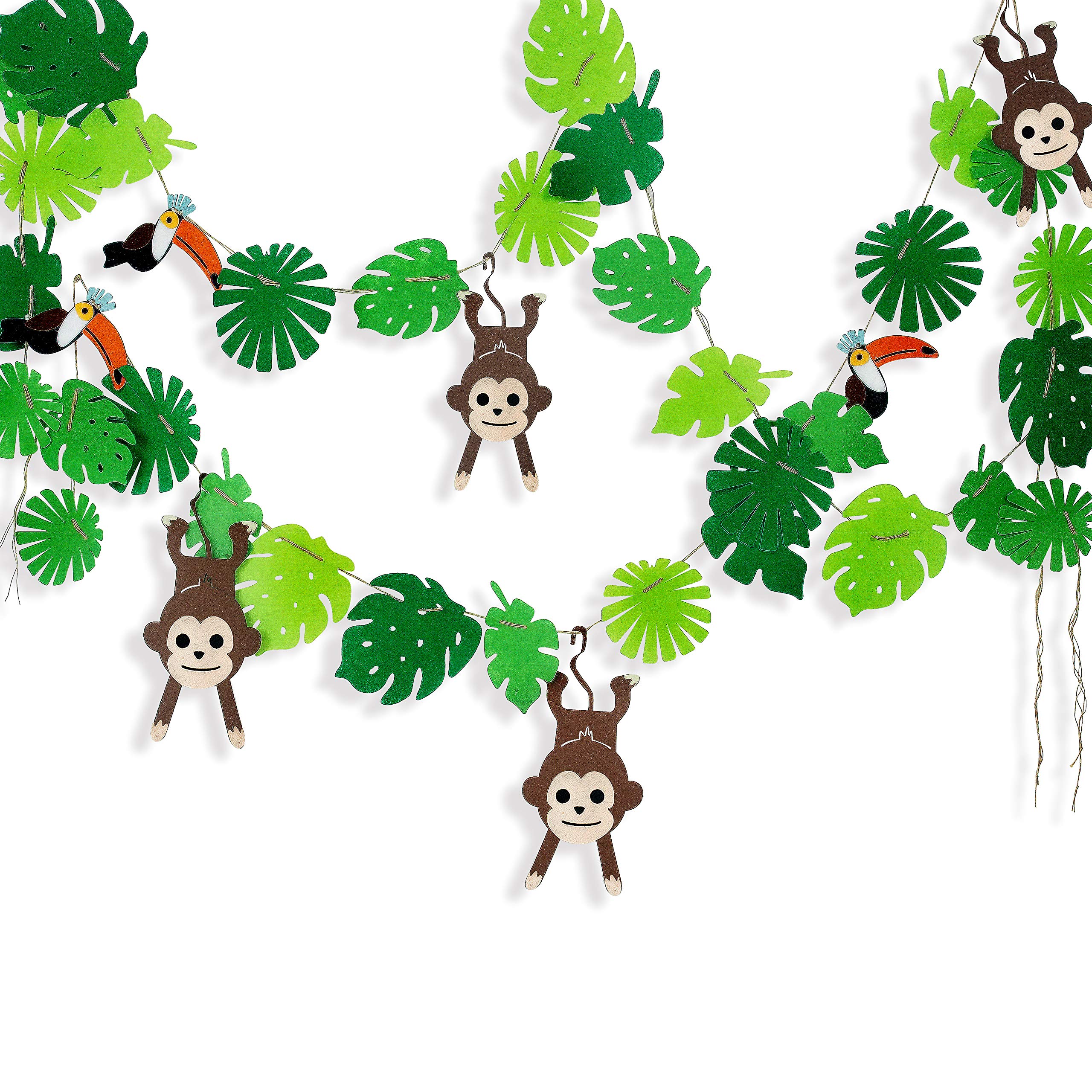 Buy Tropical Palm Monkey Leaves Banner for Jungle Party Decorations ...