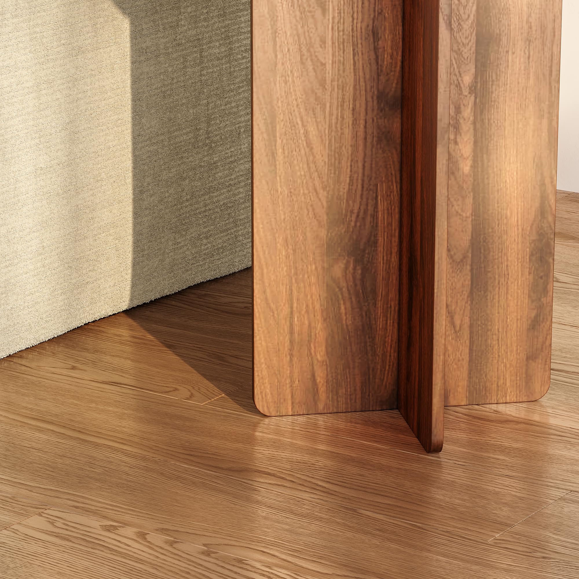 [en.casa] Mesita de Café Vappevn Mesa Auxiliar con Tablero Circular Mesa de Sofá Versátil para Salón Dormitorio Oficina Entrada Aglomerado 60 x 40 cm - Efecto Nogal