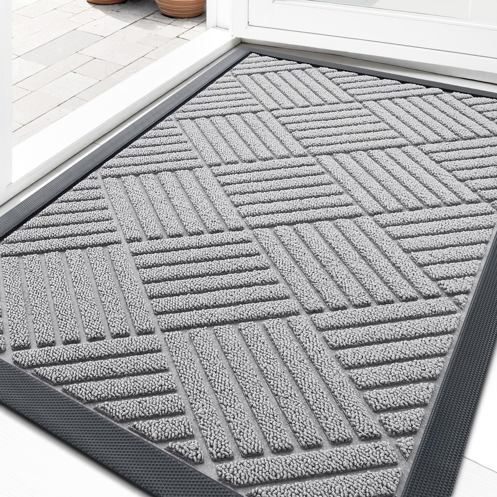 OLANLY Front Door Mat Outside Entrance 33x21, Waterproof Heavy-Duty Doormat