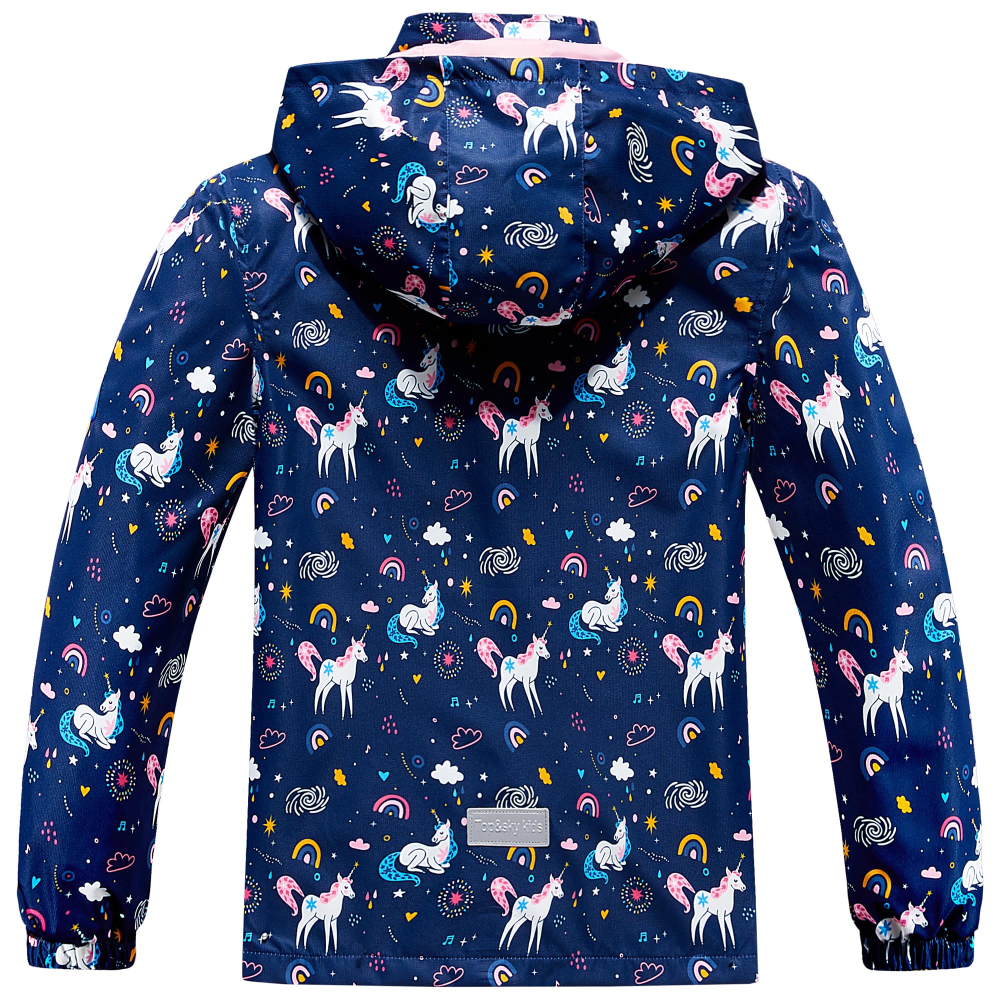 Fewlby Niñas Chaqueta Impermeable, Abrigo de Lluvia Chubasquero Infantil Poncho con Capucha Cortavientos Ligera Abrigo Prueba de Viento Primavera Otoño Abrigos Deportivos 2-10 Años