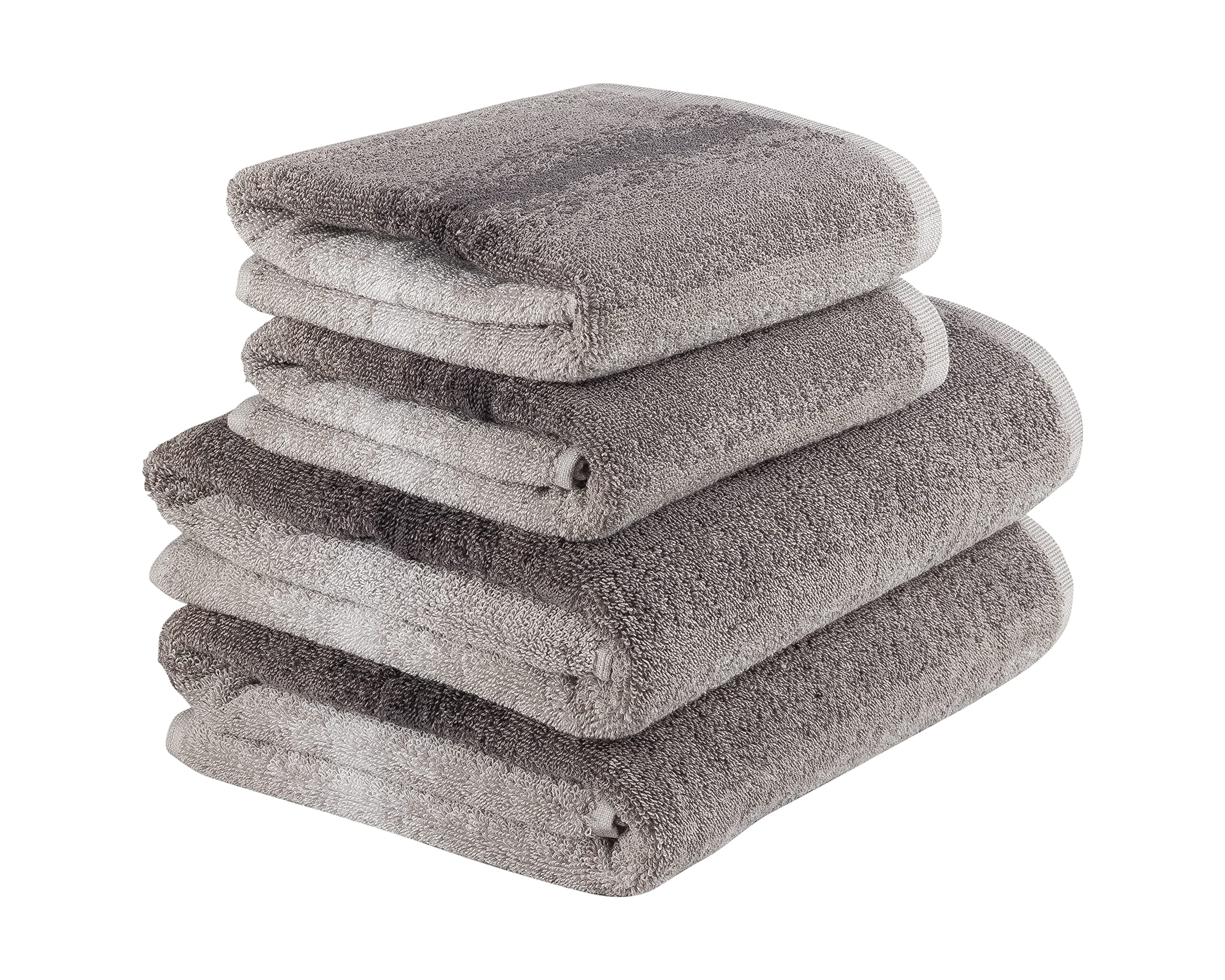 La Maison 100% Cotton 600GSM Superior Ombre Gradient Towel Bale Set Hand Towel Bath Towel 4 Piece Set Super Soft Everyday Use (Natural)