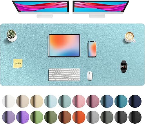 Miniatura 70 de Aothia - Protector de escritorio de cuero sintético, base para mouse, superficie antideslizante e impermeable para escribir y para laptop, para