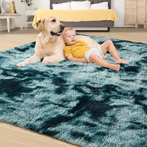 Miniatura 91 de Tepook - Alfombra súper suave y peluda para dormitorio, alfombras modernas peludas para niños para sala de estar, alfombra de felpa