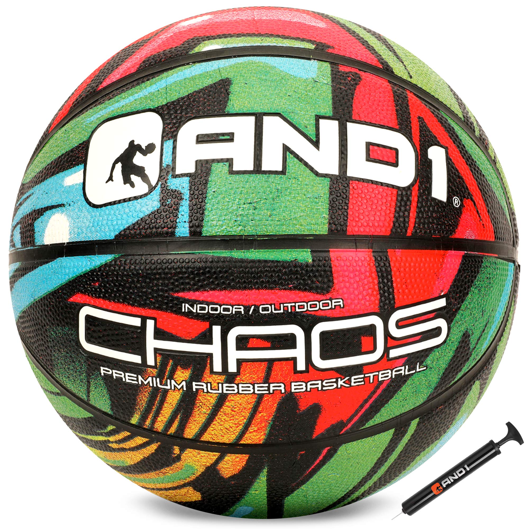 AND1 Chaos Rubber Basketball, Official Regulation Size 7(29.5")