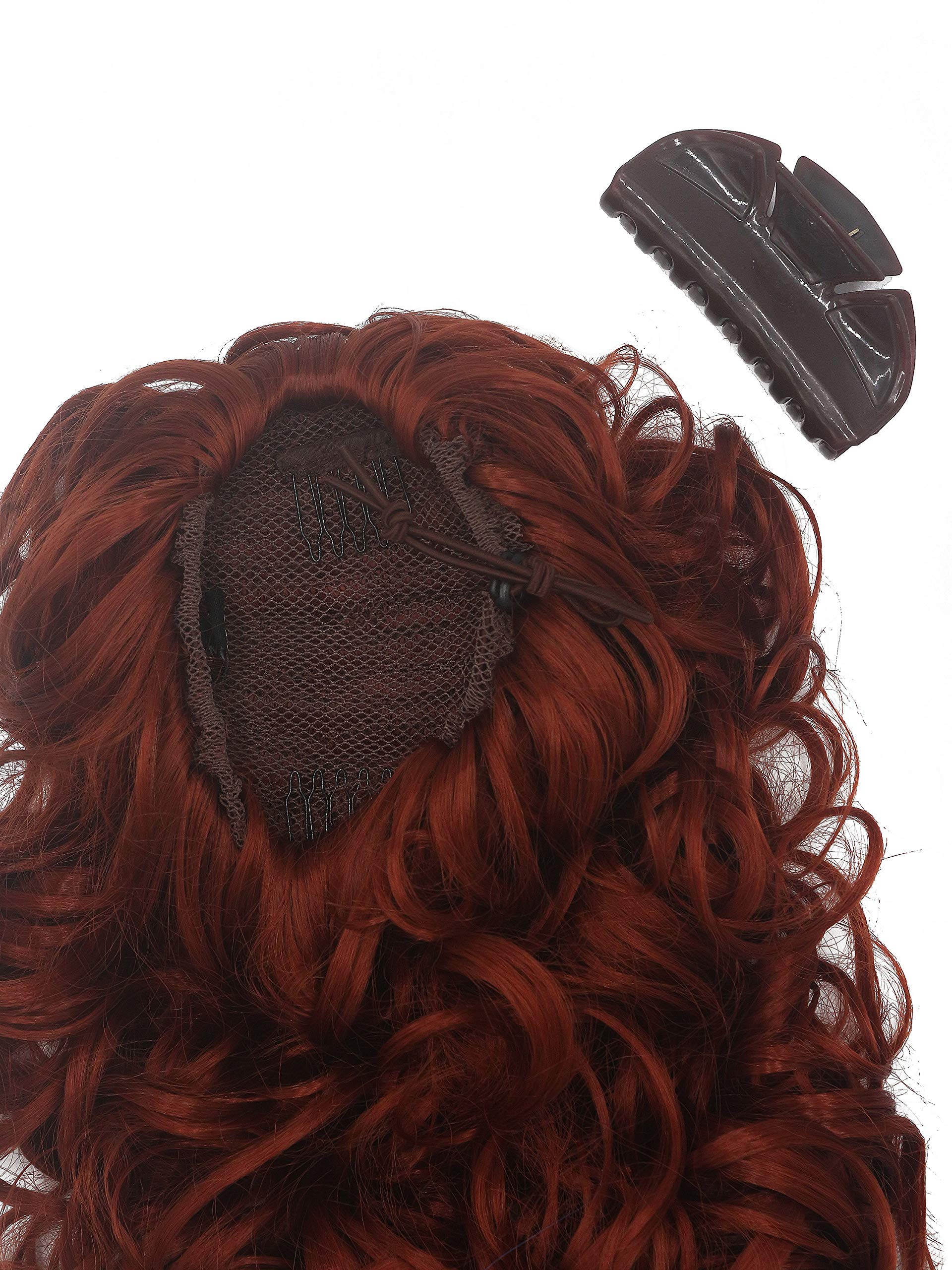 WIG ME UP - MKB-6A-V-350 Ponytail Hairpiece Extensions optional Combs & Clamp long voluminous curled curls dark copper red 17inch - Image 4