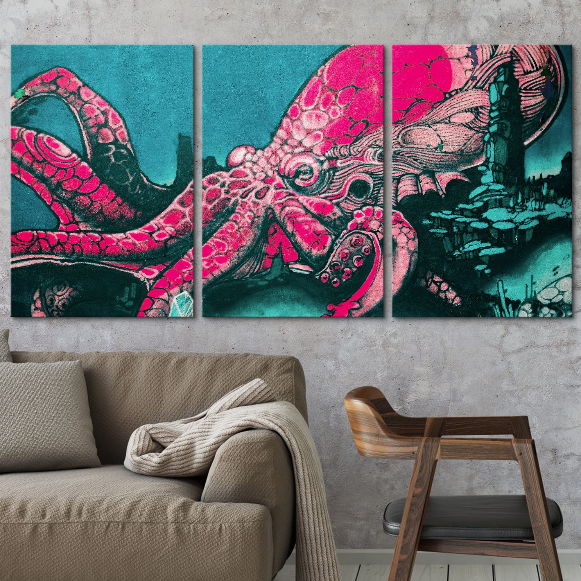 Amazon.com: wall26 Canvas Print Wall Art Set Spray Paint Monster
