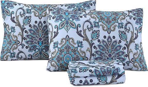 Miniatura 3 de Cotton Alley Juego de sábanas de 300 hilos, 100% algodón, 3 piezas, 1 sábana bajera, 1 sábana encimera y 1 funda de almohada, sábanas de tamaño