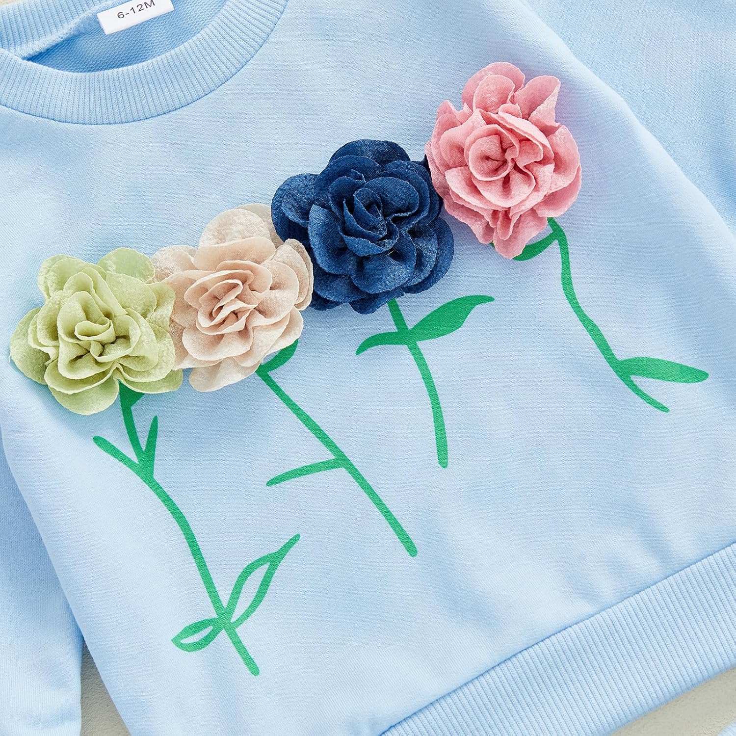 FYBITBO Toddler Girl Clothes Baby Floral Long Sleeve Shirt Crewneck Sweatshirt Top and Casual Fall Winter Spring Outfit - Image 3
