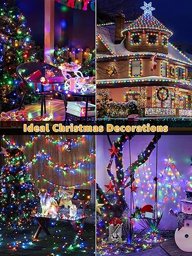 Miniatura 8 de 1000 luces LED de Navidad de 328 pies, tira de luces impermeables para exteriores con control remoto y temporizador, luces de árbol de Navidad con 8