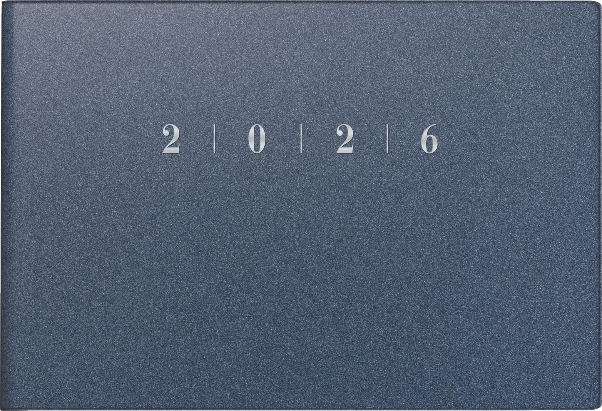 rido/idé Pocket Calendar Model Septimus '26 | A6 Landscape, Plastic, Blue
