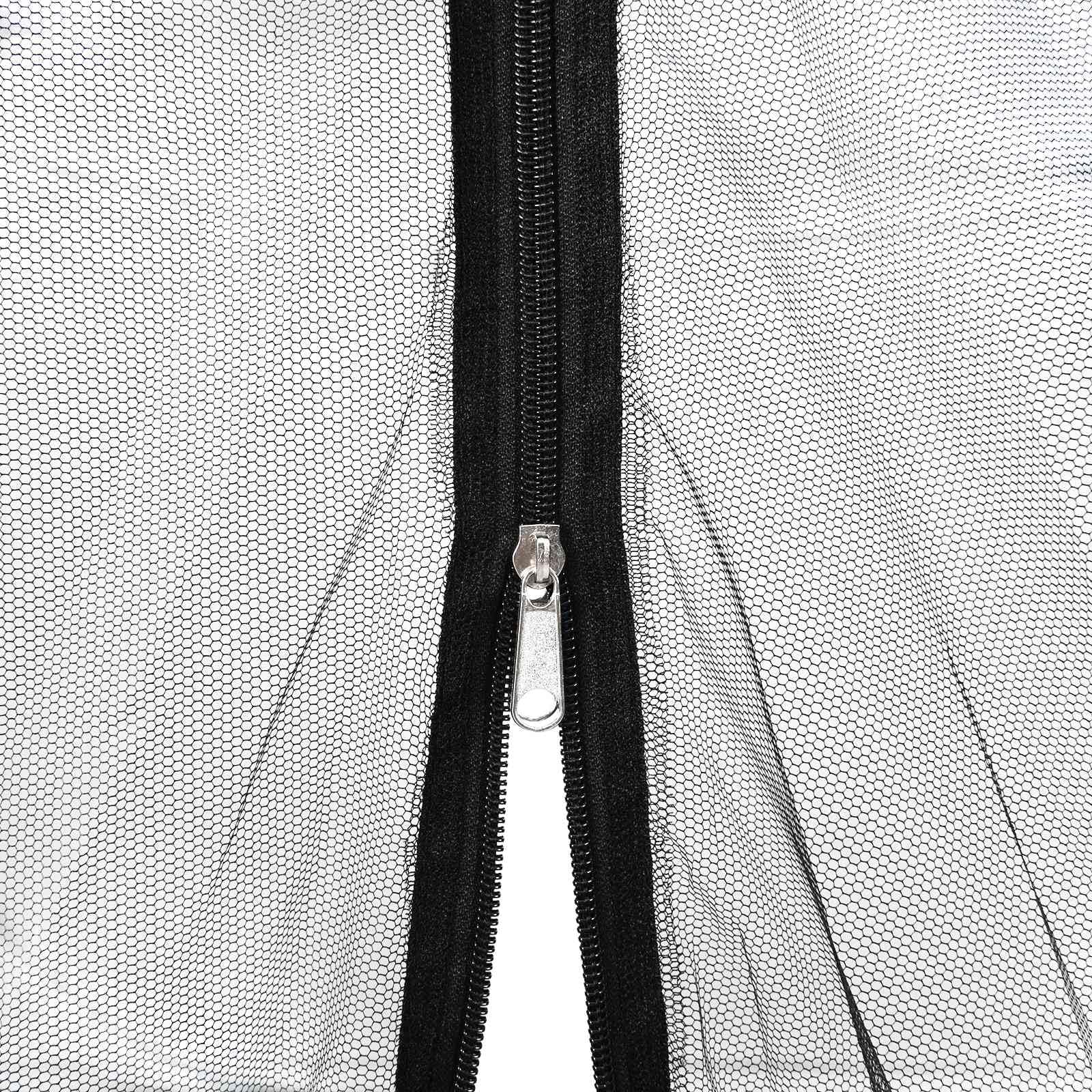 Garten Mücken Netz schwarz aus Polyester 156 Mesh 3 x 4,5 x 2,5 m mit Reißverschluss und 8 m Seil für Terrasse, Balkon, Zelt, Hängematte und Außenbereich