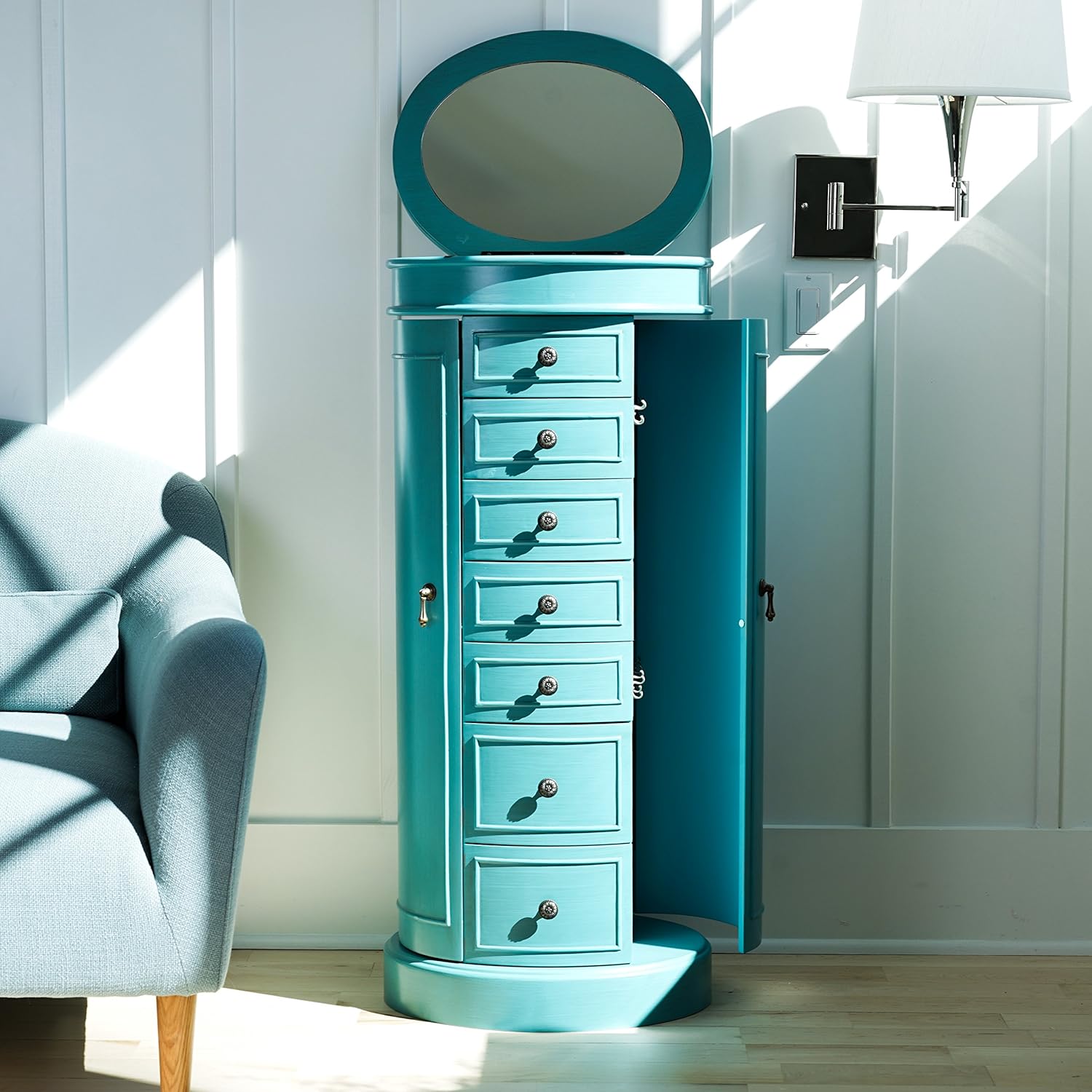 Hives and Honey Bailey Jewelry Armoire, Turquoise : Clothing, Shoes & Jewelry