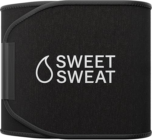 Sports Research Sweet Sweat - Faja reductora de cintura (serie core), banda de fitness para mejorar el sudor para mujeres y hombres