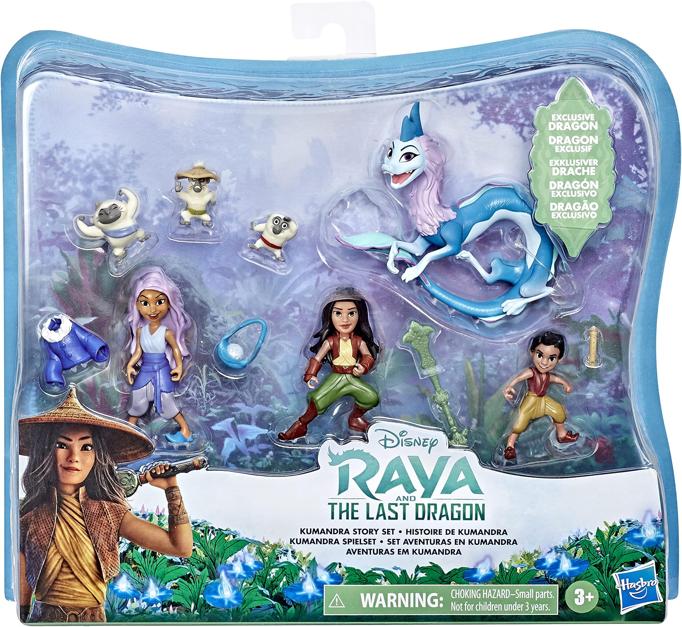 Hasbro Raya and The Last Dragon Kumandra Story Set,7 Dolls and Doll Accessories,Raya,Sisu Human,Ongis,Boun,and Sisu,Toy for Kids