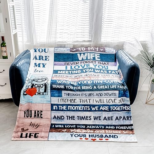 Miniatura 2 de Regalos de aniversario de San Valentín para marido novio papá You are My Life - Mantas de Navidad para boda regalos para mi hombre mantas de forro