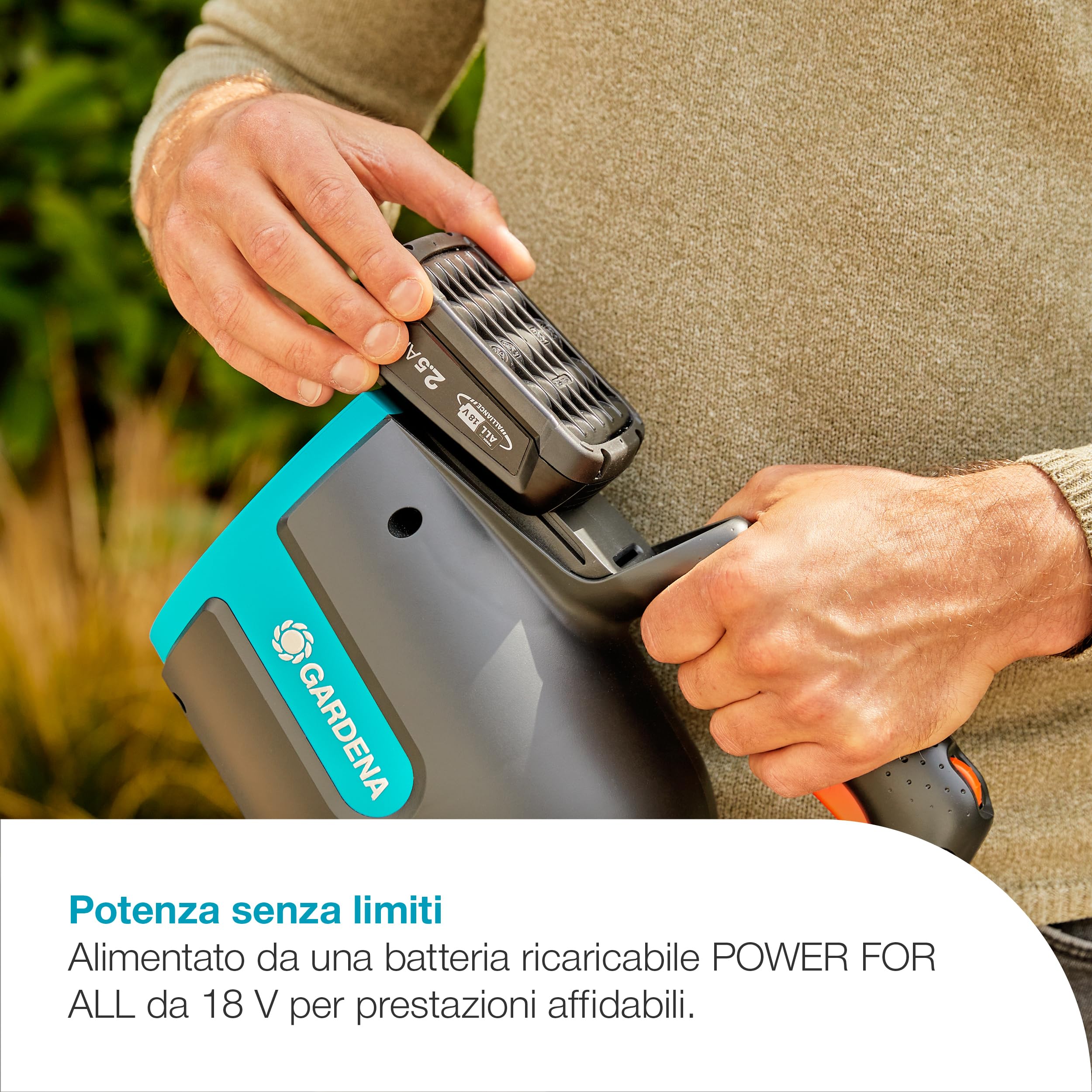Gardena Soffiatore A Batteria PowerJet 18V P4A Solo: Rimozione delle foglie, Velocità regolabile, Elevato flusso d'aria, Leggero, Senza fili (14890-55)