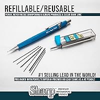 Vista 4 de Pentel Sharp - Portaminas (0.028 in), barril negro y azul, paquete de 5 (P2057BP5AC)