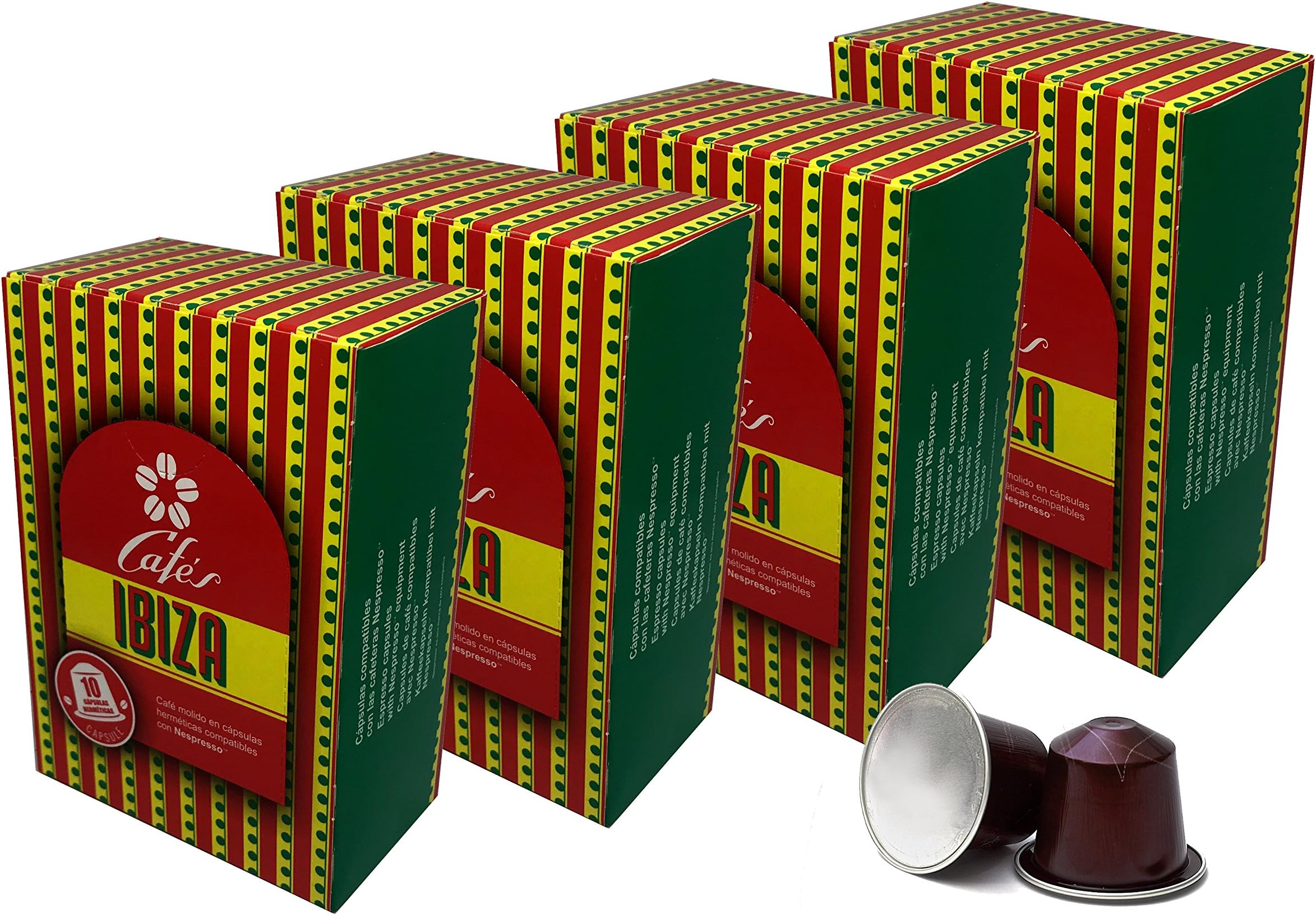 Coffee - Cafés Ibiza Espresso Capsules (Suitable for Nespresso) - 4 x 10 pcs.