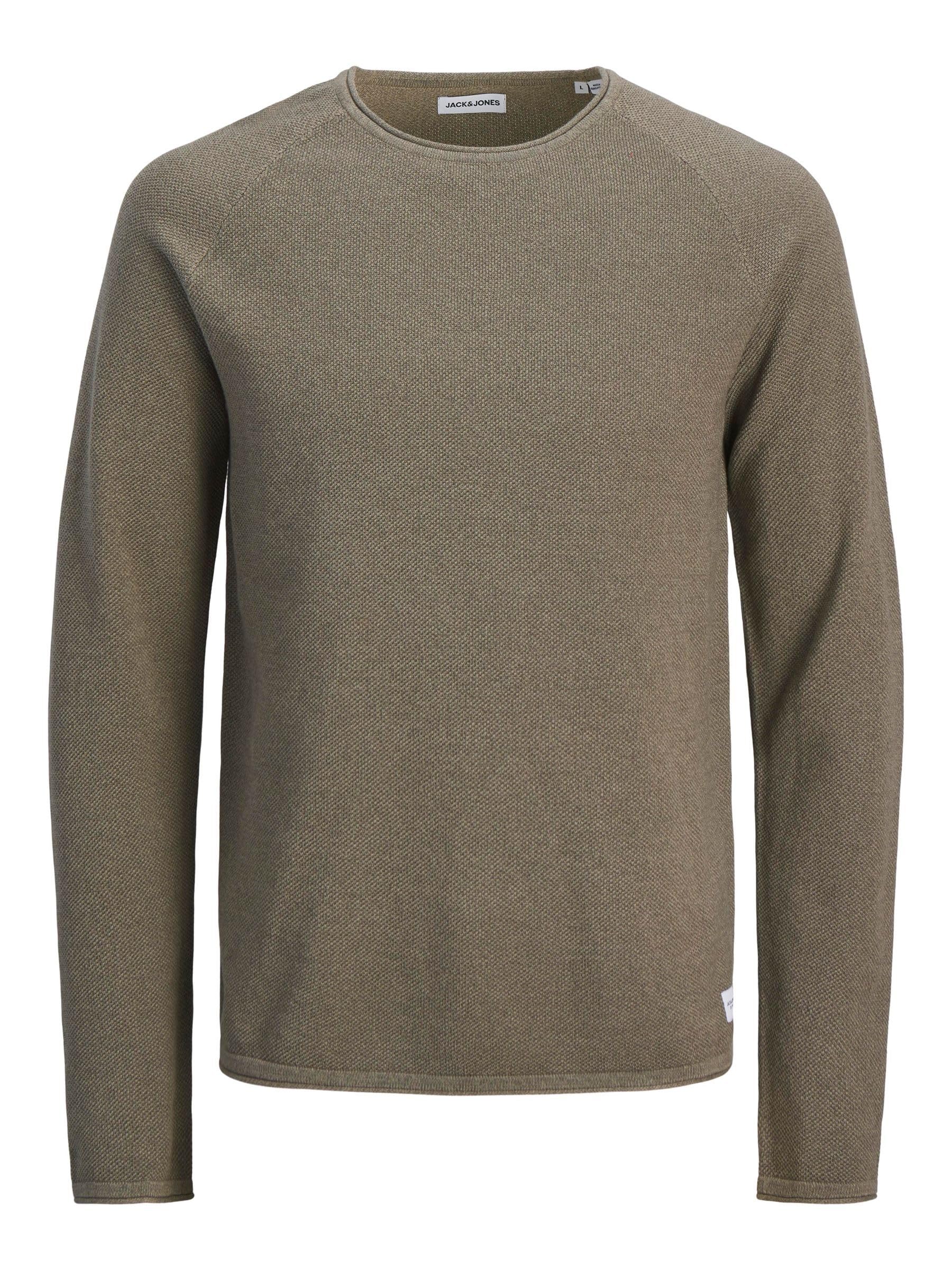 JACK & JONES Herren Strickpullover Rundhals Basic Langarm Sweater Baumwolle Shirt JJEHILL
