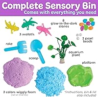 Vista 3 de Creativity for Kids Contenedor sensorial: Axolotl Juego práctico con espuma Wiggly, figuras y herramientas de ajolote Fomenta las habilidades