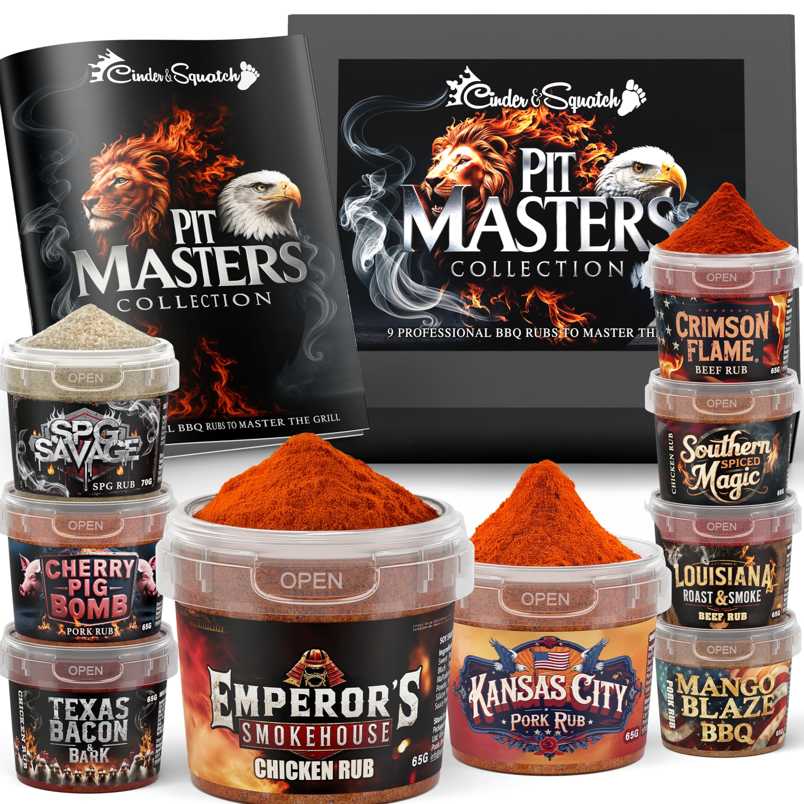 Pit Masters BBQ Rubs – Premium Spice Blend Seasonings for Pork, Chicken  Beef by Cinder Squatch Perfect for Grilling, Smoking American