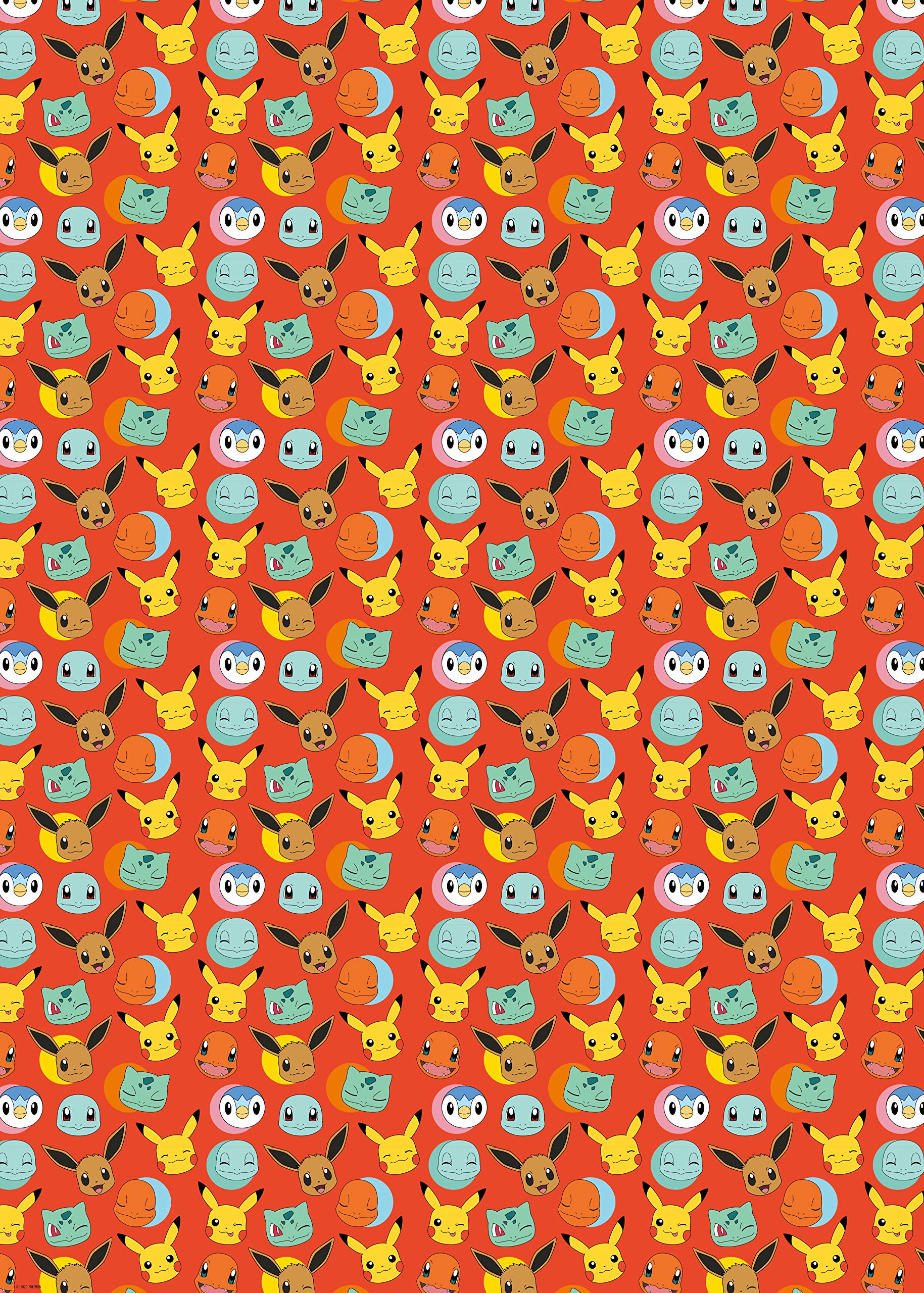 Pokemon 250695 8 m Roll Wrap,Birthday, Double Pack