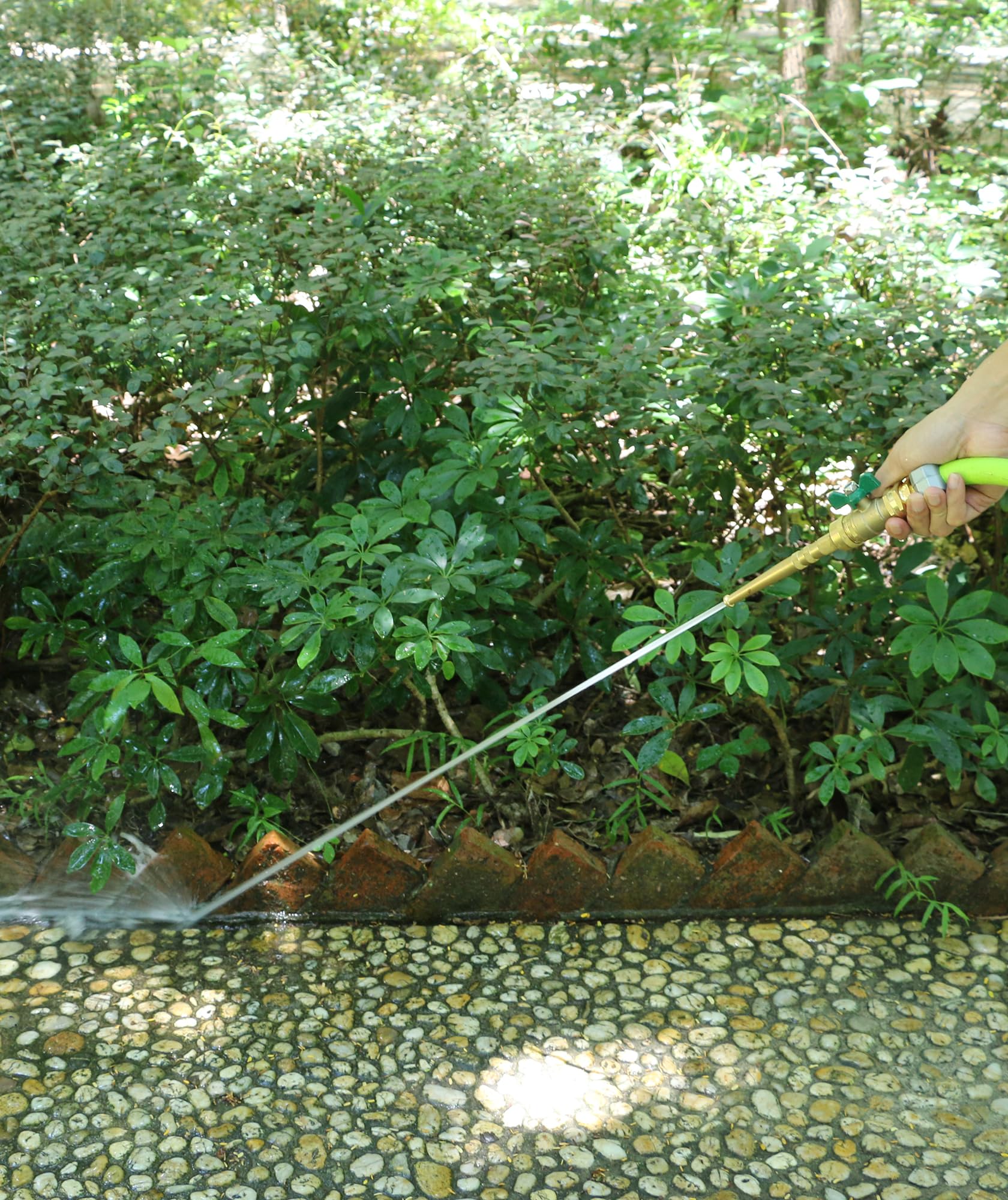 STYDDI Ugello per tubo dell'acqua da giardino in ottone, 15,2 cm, ugello per tubo flessibile a getto con ugello da 3/4", 7 GPM 80 PSI, ugello super spazzatrice ad alta pressione per patio pulito,
