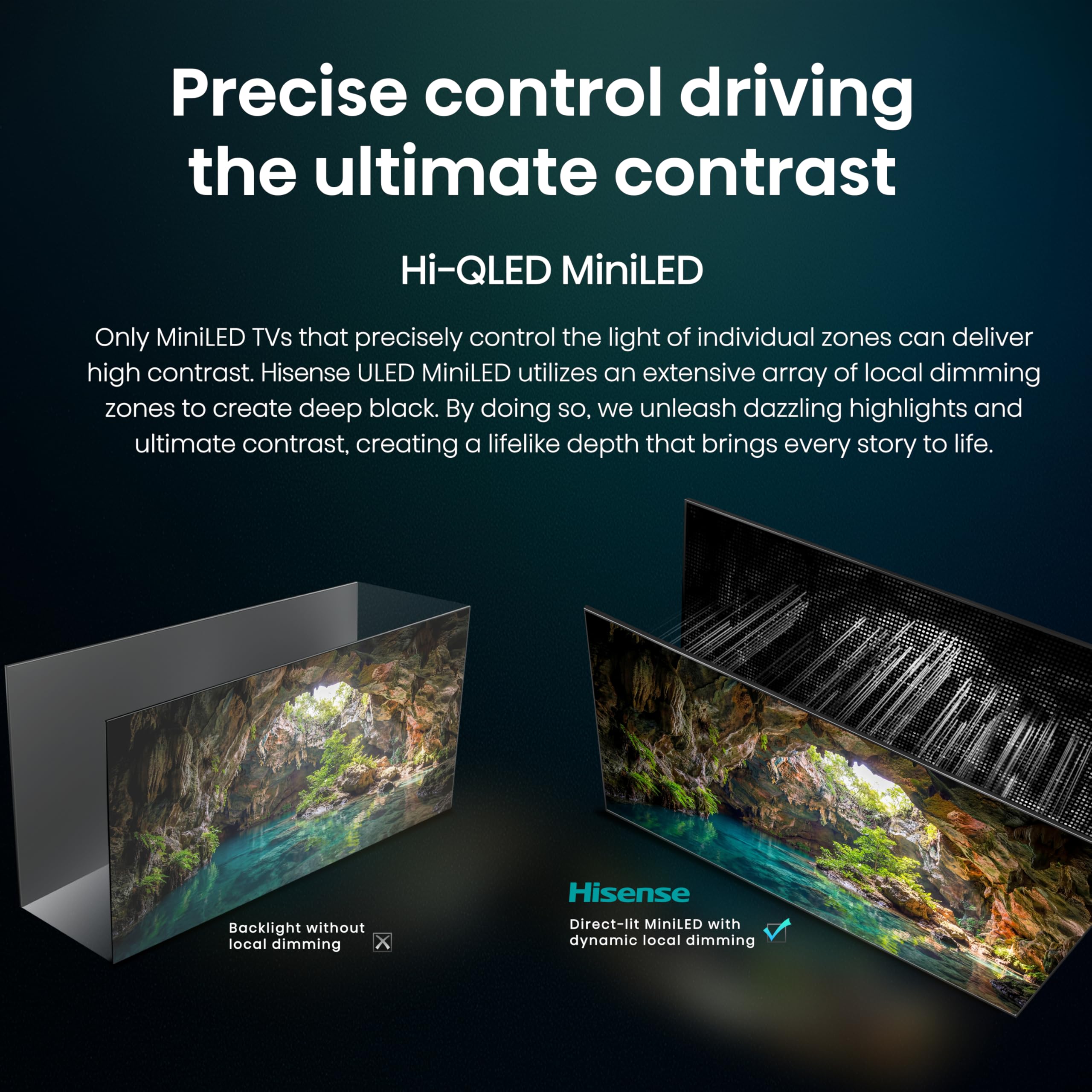 Hisense 55 Inch 55E8S Hi-QLED MiniLED Smart TV | 144Hz Game Mode | Devialet Sound and AI Picture | Dolby Vision IQ | Hands-Free Voice — Amazon image 14