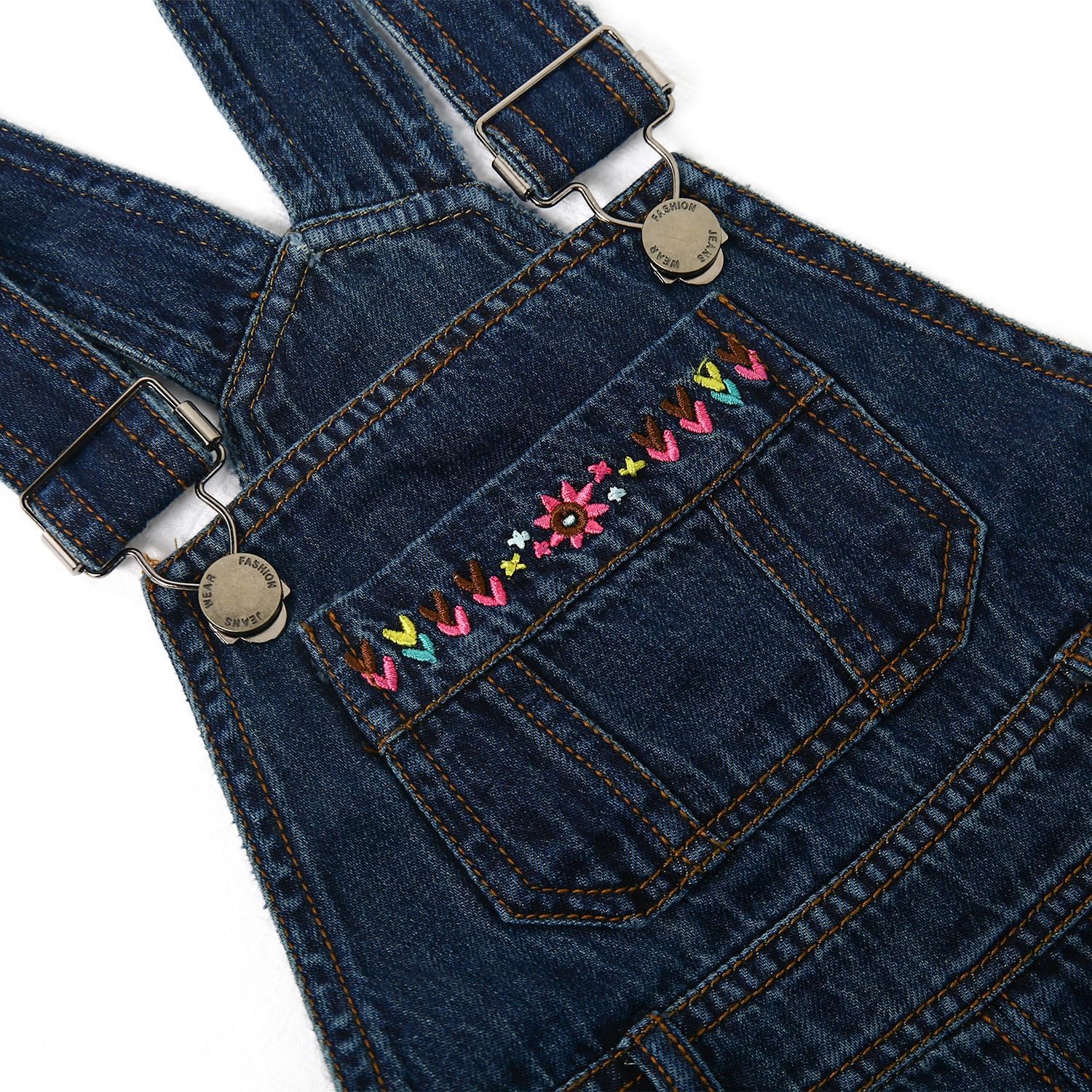 KIDSCOOL SPACE Baby & Little Boys/Girls Blue & Black Denim Overalls,Jean Workwear - Image 5