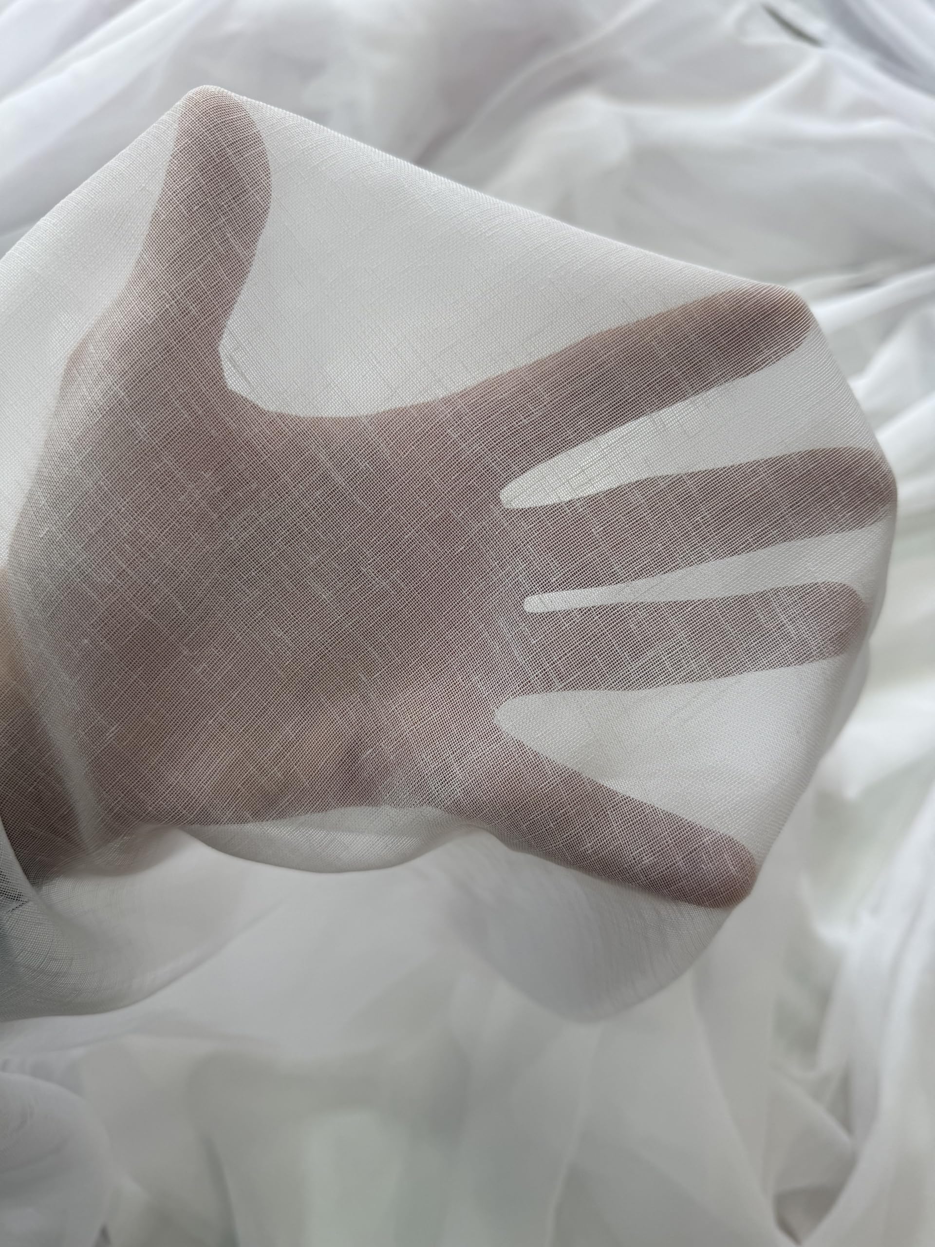 Weiße Leinenoptik Gardine mit Universal Kräuselband & Bleiband–Transparenter Vorhang für Wohnzimmer&Schlafzimmer–Lichtdurchlässig, Pflegeleicht,in verschiedenen Größen erhältlich (190 x 200 cm (HxB))