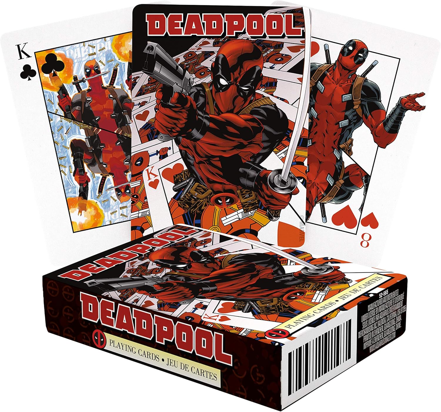 AQUARIUS Deadpool Mirror - Playing Card Deck - 52 Cards, Multicolor, 3" , Red