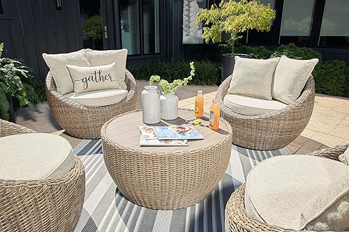 Miniatura 17 de Signature Design by Ashley DANSON - Salón giratorio con cojín, 2 unidades, marrón claro