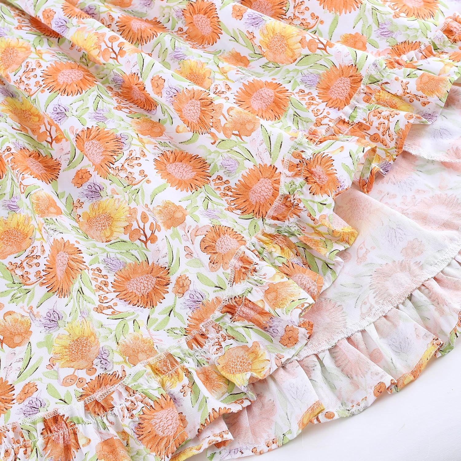 Girls' 2T-14 Casual Sundress Summer Autumn Clothes Cotton Floral Dress - Image 5