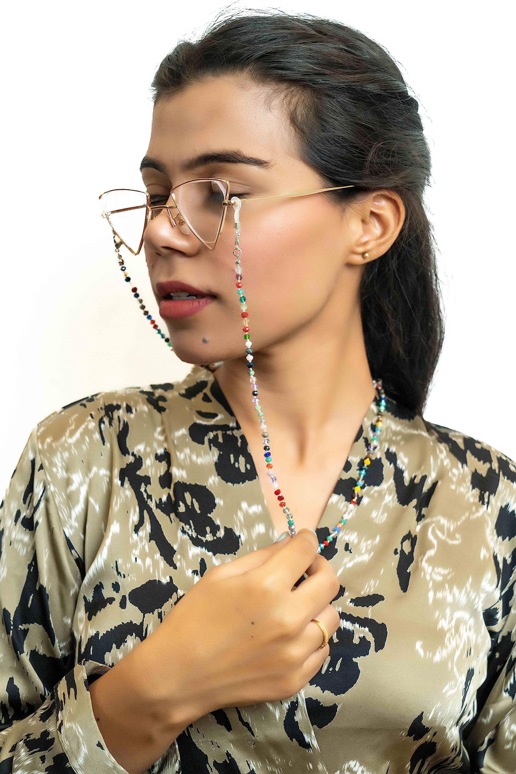 Spectacles Multi color Plastic Pearl Chain Holder Eyeglass Chain Sunglasses Holder Lanyard Necklace-image-11