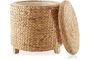 Casafield 17" Round Boho Ottoman with Storage